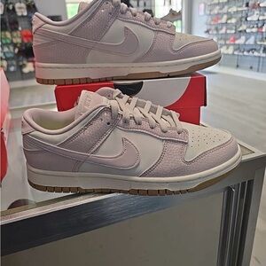 Nike Women's Dunks Light Purple and White Sneakers